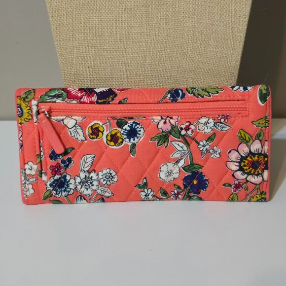 Vera Bradley Tri-Fold Wallet in Coral Floral - Picture 2 of 5